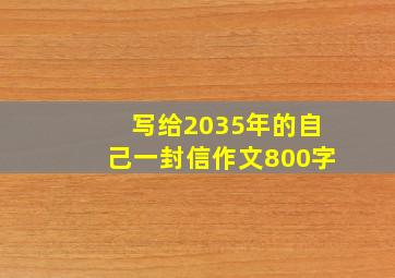 写给2035年的自己一封信作文800字