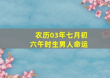 农历03年七月初六午时生男人命运