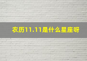 农历11.11是什么星座呀