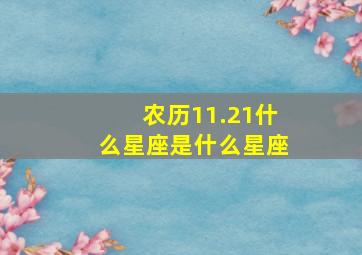 农历11.21什么星座是什么星座