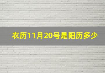 农历11月20号是阳历多少