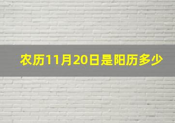 农历11月20日是阳历多少