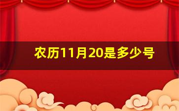 农历11月20是多少号