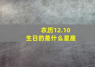 农历12.10生日的是什么星座