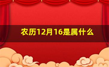 农历12月16是属什么