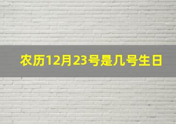 农历12月23号是几号生日