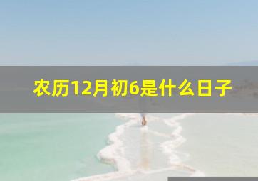 农历12月初6是什么日子