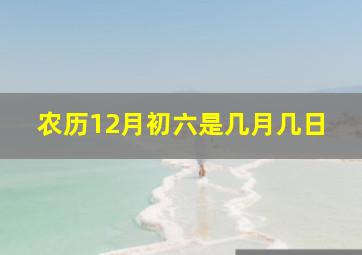 农历12月初六是几月几日