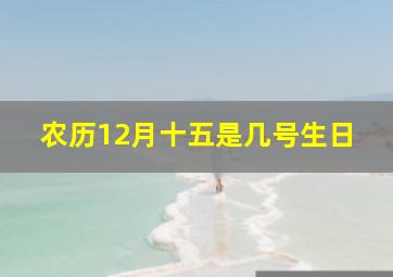 农历12月十五是几号生日