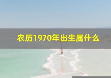 农历1970年出生属什么