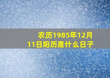 农历1985年12月11日阳历是什么日子