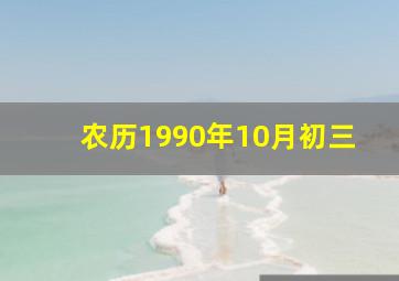 农历1990年10月初三