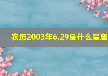 农历2003年6.29是什么星座