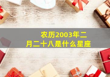 农历2003年二月二十八是什么星座