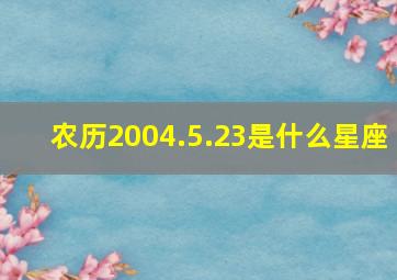 农历2004.5.23是什么星座