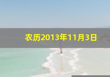 农历2013年11月3日