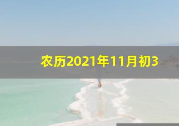 农历2021年11月初3