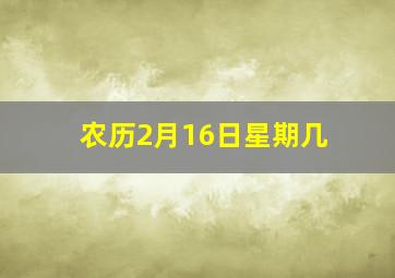 农历2月16日星期几