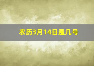 农历3月14日是几号