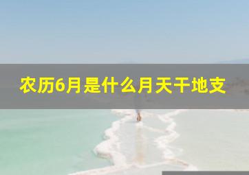 农历6月是什么月天干地支