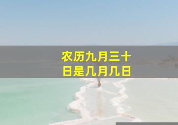 农历九月三十日是几月几日