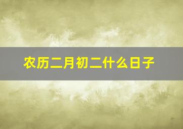 农历二月初二什么日子