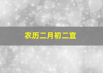 农历二月初二宜