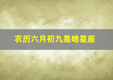 农历六月初九是啥星座