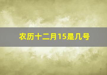 农历十二月15是几号