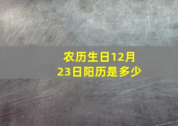 农历生日12月23日阳历是多少