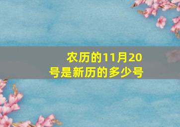 农历的11月20号是新历的多少号