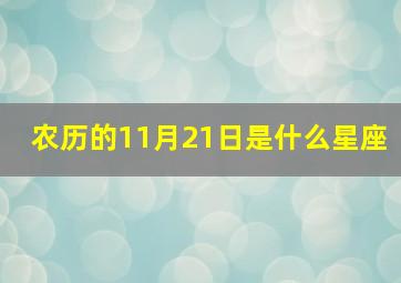 农历的11月21日是什么星座