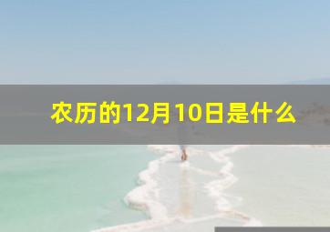 农历的12月10日是什么