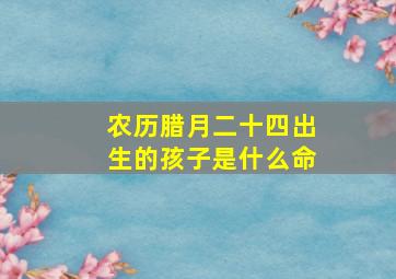 农历腊月二十四出生的孩子是什么命