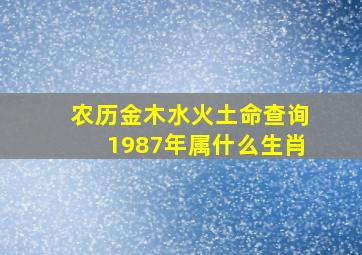 农历金木水火土命查询1987年属什么生肖