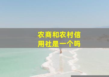 农商和农村信用社是一个吗