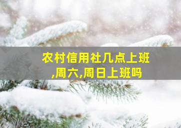 农村信用社几点上班,周六,周日上班吗