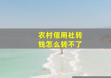 农村信用社转钱怎么转不了