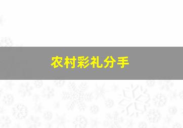 农村彩礼分手