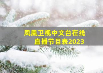 凤凰卫视中文台在线直播节目表2023