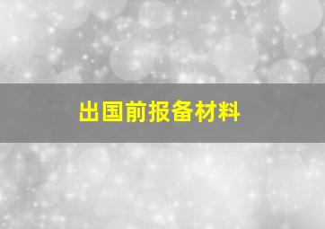 出国前报备材料