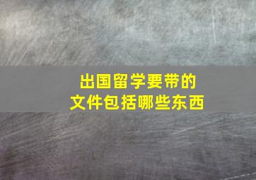 出国留学要带的文件包括哪些东西