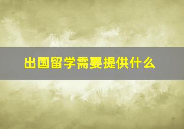 出国留学需要提供什么