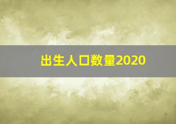 出生人口数量2020