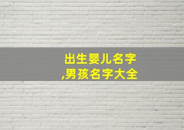 出生婴儿名字,男孩名字大全