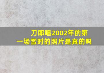 刀郎唱2002年的第一场雪时的照片是真的吗