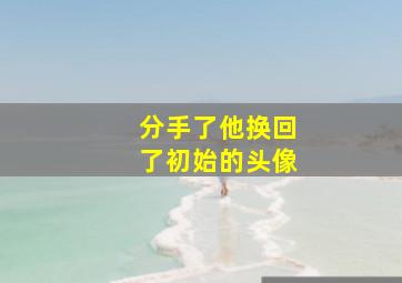 分手了他换回了初始的头像