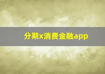 分期x消费金融app