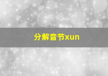 分解音节xun