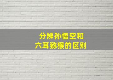 分辨孙悟空和六耳猕猴的区别